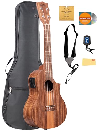 Kala KA-TK-C-CE Teak Tri-Top Concert Acoustic-Electric Ukulele w/ Gig Bag