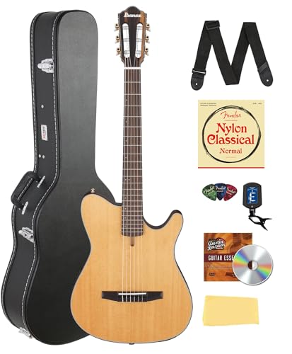 Ibanez FRH10N FRH Thinline Nylon String Acoustic-Electric Guitar - Natural Flat w/ Case