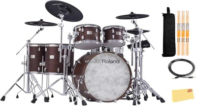 Roland VAD716 V-Drums Acoustic Design Electronic Drum Set - Satin Walnut w/ Drumstick Bag