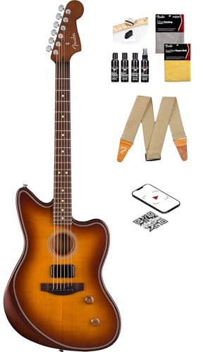 Fender Acoustasonic Standard Jazzmaster - Honey Burst w/ Cleaning Kit