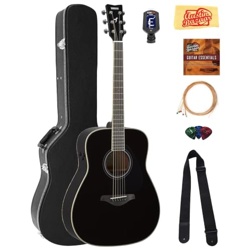 Yamaha FG-TA TransAcoustic Acoustic-Electric Guitar - Black w/ Hard Case