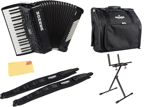 Hohner Bravo III 72 Chromatic Piano Key Accordion - Black w/ Hard Case