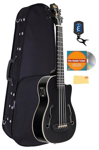 Kala UBASS-JYMN-BK-FS Black Journeyman Mahogany Acoustic-Electric U-Bass Ukulele Bass w/ Case