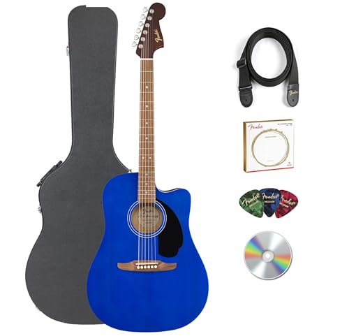 Fender California Redondo CE Dreadnought Acoustic-Electric Guitar - Saphire Blue w/ Hard Case