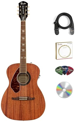 Fender Tim Armstrong Hellcat Acoustic Guitar, Left Handed - Natural w/ Strap