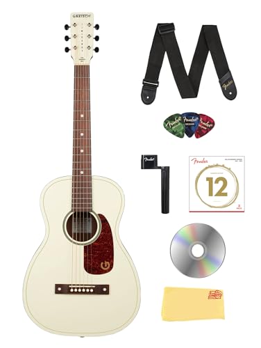 Gretsch Jim Dandy Parlor Acoustic Guitar - Vintage White w/ Strap