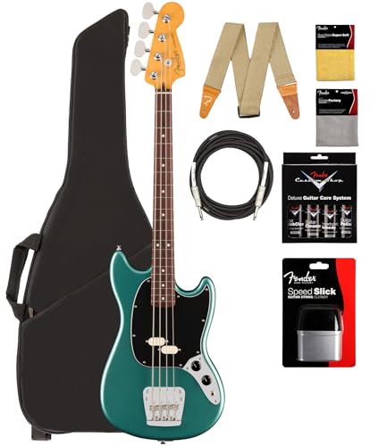 Fender American Professional Classic Mustang Bass - Faded Sherwood Green Metallic w/ Cleaning Kit