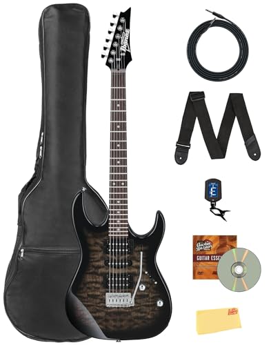 Ibanez GRX70QA RG Gio Electric Guitar - Transparent Black Sunburst w/ Gig Bag
