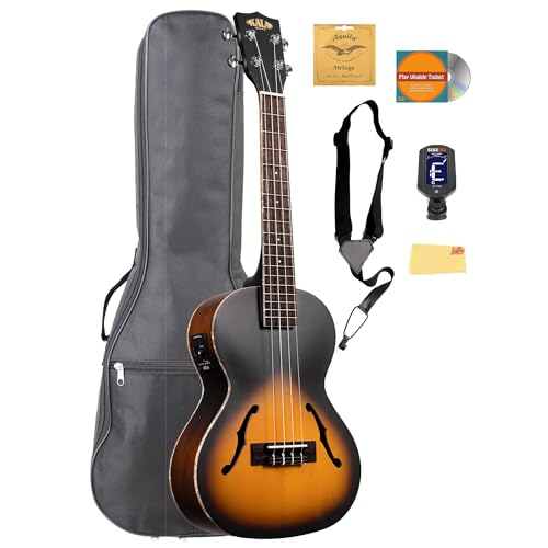 Kala KA-JTE-2TS Archtop Tobacco Burst Tenor Ukulele w/ Gig Bag