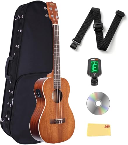 Kala KA-BE Satin Mahogany Baritone Acoustic-Electric Ukulele w/ Hard Case