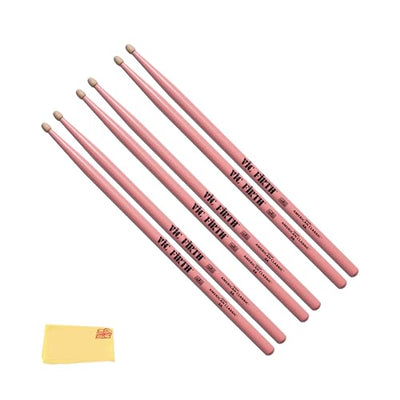 Vic Firth American Classic 5A Pink Drumsticks - 3 Pack