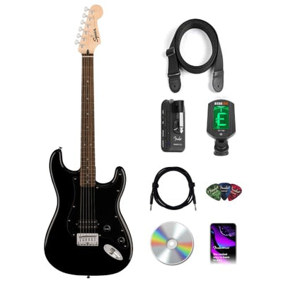 Fender Squier Sonic Stratocaster HT H - Black w/ Mustang Micro