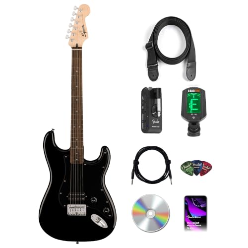 Fender Squier Sonic Stratocaster HT H - Black w/ Mustang Micro