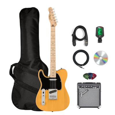 Fender Squier Affinity Telecaster, Left Handed - Butterscotch Blonde w/ Frontman 10G Amplifier