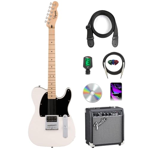 Fender Squier Sonic Esquire H Electric Guitar - Arctic White w/ Frontmant 10G Amplifier