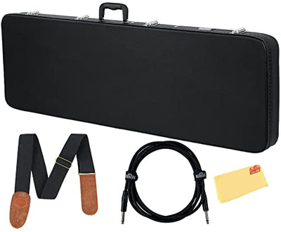 Gator GWE-BASS Wood Case for Bass Guitars w/ Instrument Cable