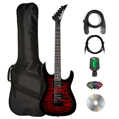 Jackson JS Series Dinky JS11Q Electric Guitar - Transparent Red w/ Gig Bag