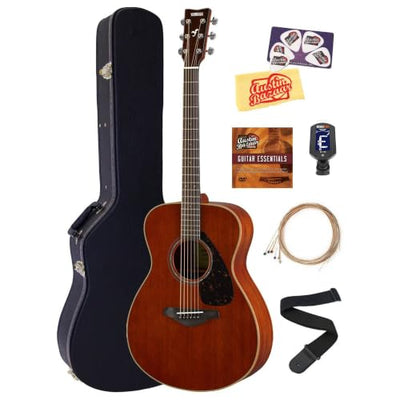 Yamaha FS850 Solid Top Small Body Acoustic Guitar - Natural Mahogany w/ Hard Case