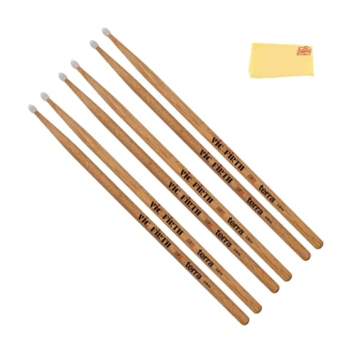 Vic Firth American Classic 5B Terra Nylon Tip Drumsticks - 3 Pack