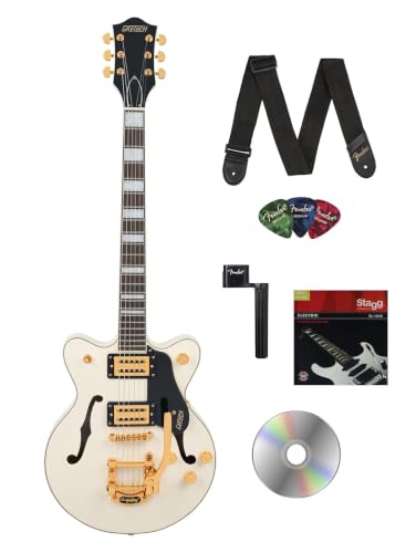 Gretsch G2655TG Streamliner Center Block Jr. Double-Cut - Vintage White w/ Strap
