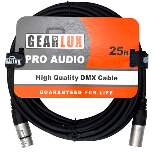 Gearlux 25-Foot 3-Pin Male-to-Female DMX Cable