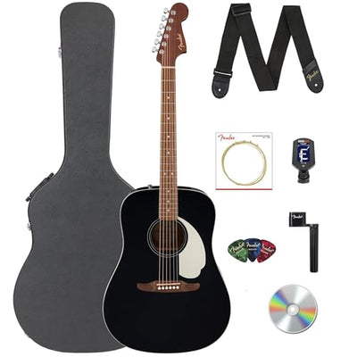 Fender California Standard Redondo Dreadnought Acoustic Guitar - Black w/ Hard Case