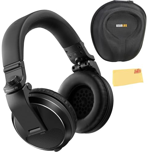 Pioneer DJ HDJ-X5 Over-Ear DJ Headphones - Black w/ Headphones Case