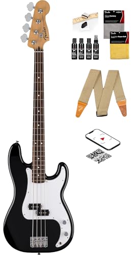 Fender Standard Precision Bass - Black w/ Guitar Cleaning Kit