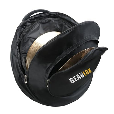 Gearlux 22-Inch Cymbal Bag for Crash, Hi-Hats, and Drum Cymbals