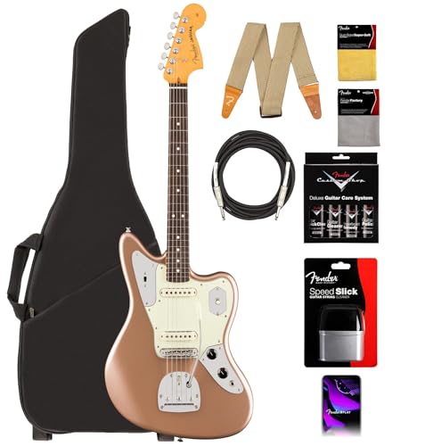 Fender American Professional Classic Jaguar - Faded Firemist Gold w/ Cleaning Kit