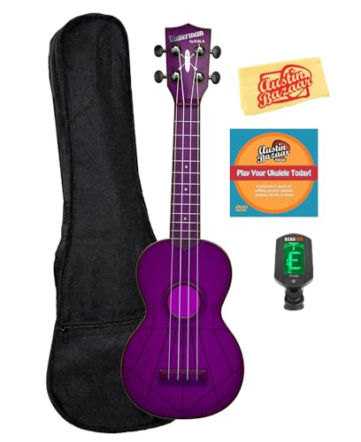 Kala KA-SWF-PL Waterman Soprano Ukulele - Fluorescent Purple Gloss w/ Gig Bag