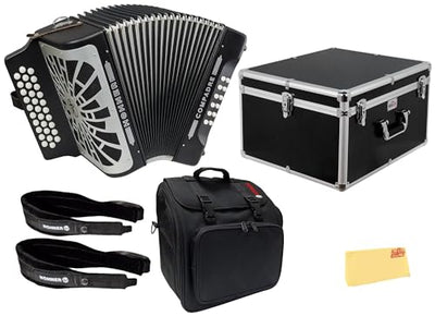 Hohner Compadre FBbEb 3-Row Diatonic Accordion - Black w/ Hard Case