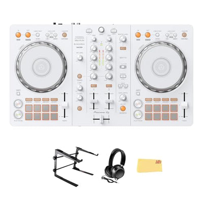 Pioneer DJ DDJ-FLX4 2-Channel DJ Controller - White w/ Laptop Stand