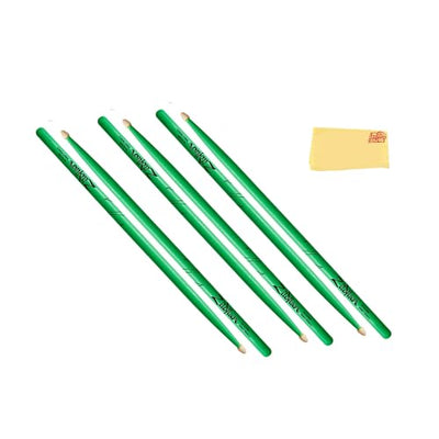 Zildjian 5A Acorn Neon Green Drumsticks - 3 Pack