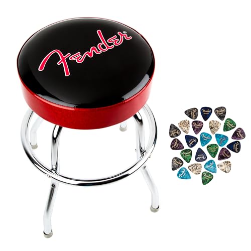 Fender Red Sparkle Logo Barstool w/ Picks