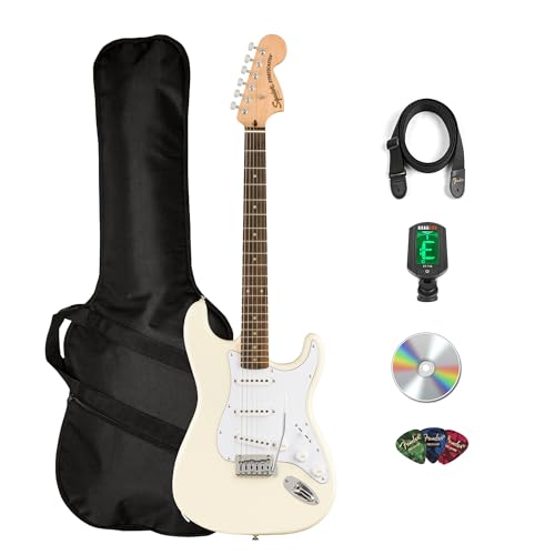 Fender Squier Affinity Stratocaster, Laurel - Olympic White w/ Gig Bag
