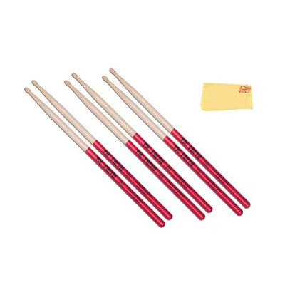 Vic Firth American Classic 5A Vic Grip Red Drumsticks - 3 Pack