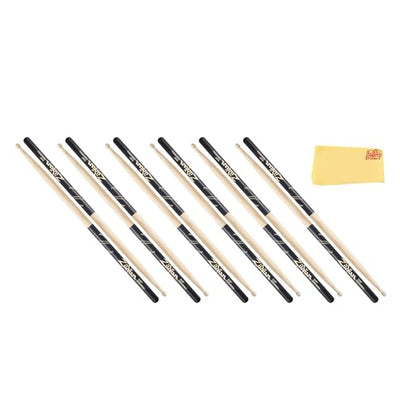 Zildjian 7A Black DIP Wood Tip Drumsticks - 6 Pack