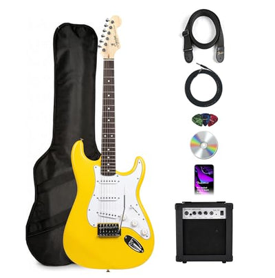 Fender Squier Stratocaster - Graffiti Yellow w/ Amplifier