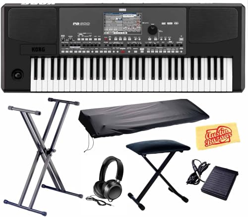 Korg PA600 61-Key Professional Arranger with Color Touchview Display w/ Adjustable Bench