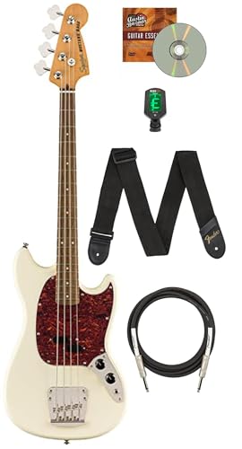 Fender Squier Classic Vibe '60s Mustang Bass - Olympic White w/ Instrument Cable