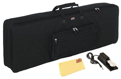 Gator GKB-88 Gig Bag for 88-Note Keyboard - Black w/ Sustain Pedal