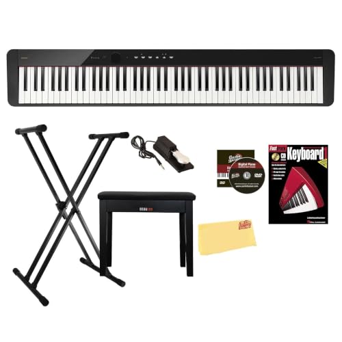Casio PX-S1100 Privia Slim Digital Piano - Black w/ Adjustable Stand