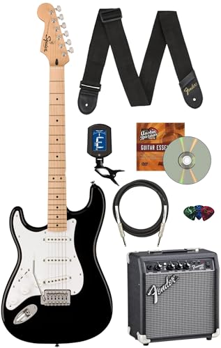 Fender Squier Sonic Stratocaster, Left Handed - Black w/ Frontman 10G Amp