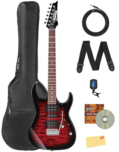 Ibanez GRX70QA RG Gio Electric Guitar - Transparent Red Burst w/ Gig Bag
