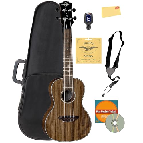Luna Walnut Concert Ukulele w/ Hard Case