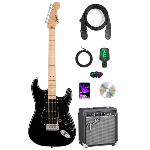 Fender Squier Sonic Stratocaster HSS - Black w/ Frontman 10G Amplifier