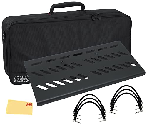 Gator Black Large Aluminum Pedal Board GPB-BAK-1 w/ Patch Cable