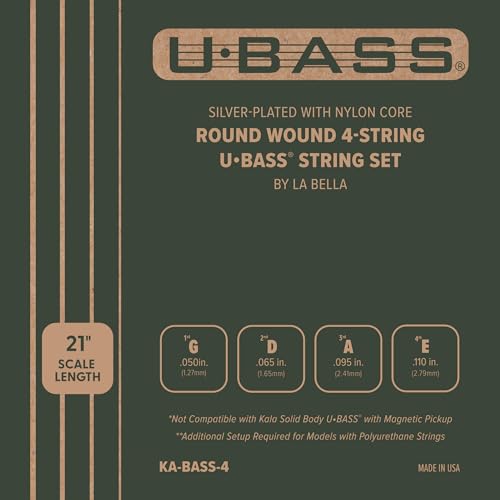 Kala KA-BASS-4 Silver-Plated Nylon Core Round Wound U-Bass 4-String Set