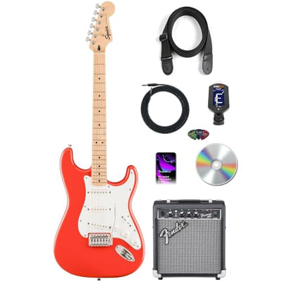 Fender Squier Sonic Stratocaster - Fiesta Red w/ Amplifier